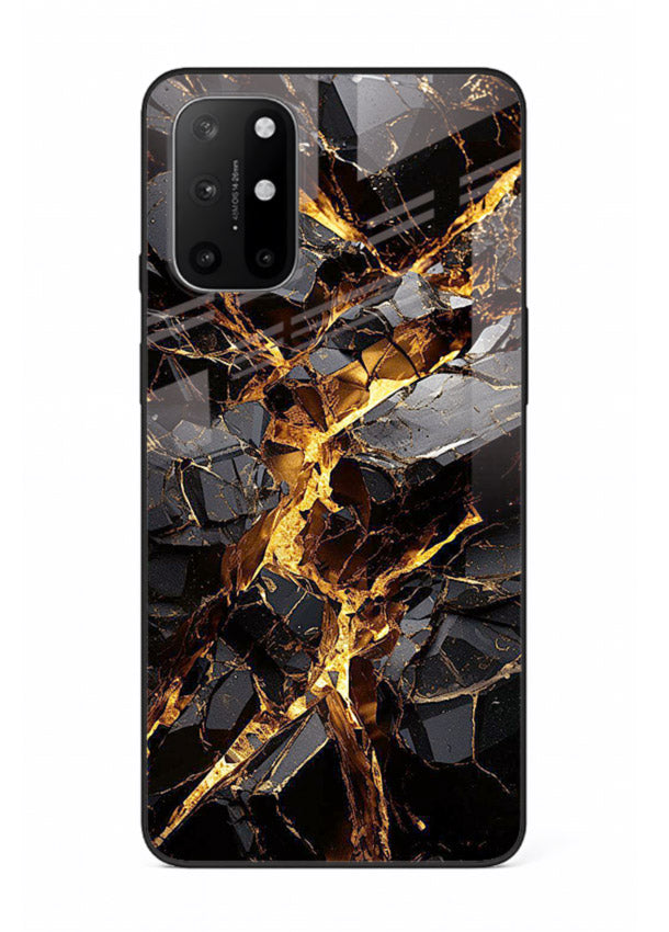 Blush Marble Waves OnePlus 8T glass back cover with flowing blush marble texture