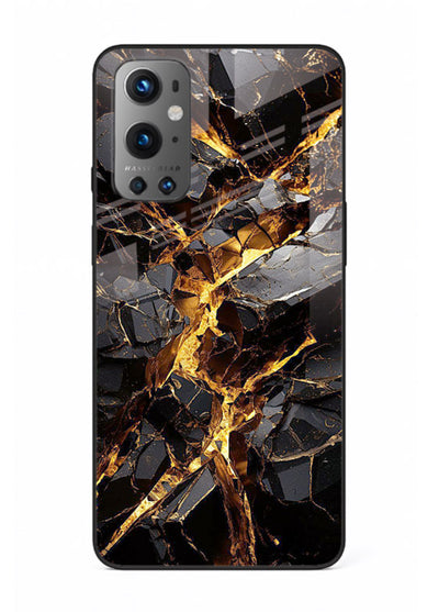 Blush Marble Waves OnePlus 9 glass back cover with flowing blush marble texture