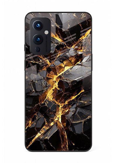 Blush Marble Waves OnePlus 9 Pro glass back cover with flowing blush marble texture