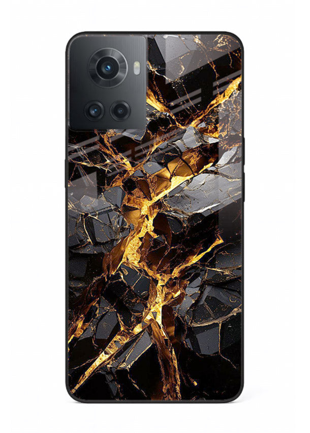 Blush Marble Waves OnePlus 10R glass back cover with flowing blush marble texture