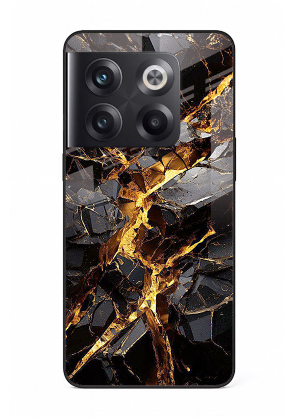 Blush Marble Waves OnePlus 10T glass back cover with flowing blush marble texture