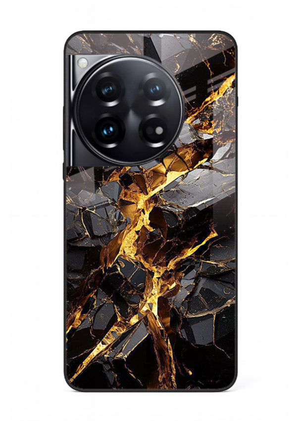 Blush Marble Waves OnePlus 12 glass back cover with flowing blush marble texture