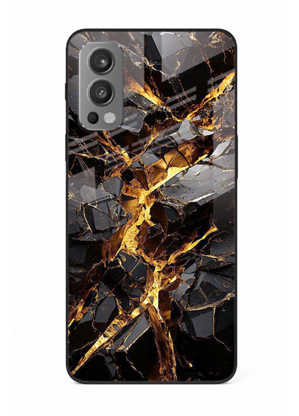 Blush Marble Waves OnePlus Nord 2 glass back cover with flowing blush marble texture