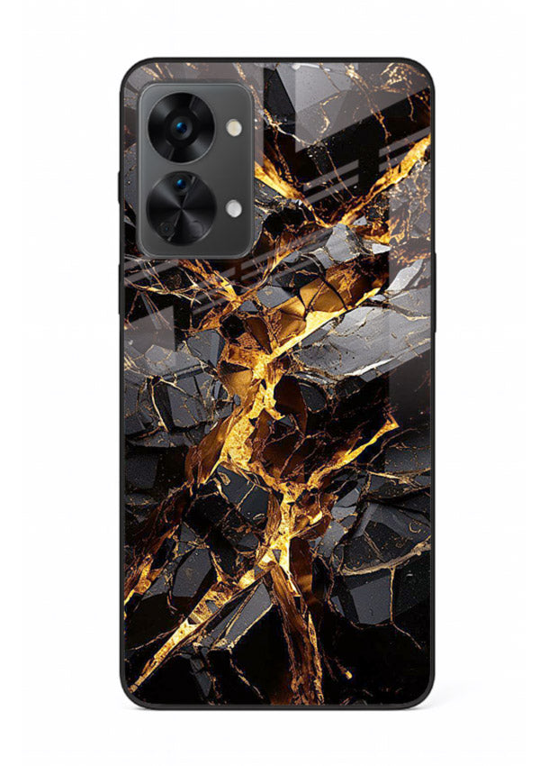 Blush Marble Waves OnePlus Nord 2T glass back cover with flowing blush marble texture