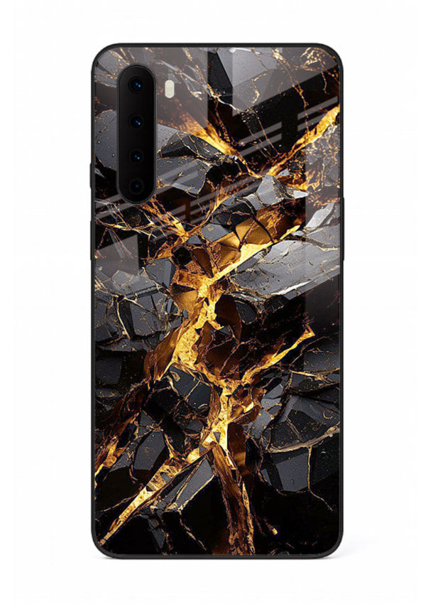 Blush Marble Waves OnePlus Nord glass back cover with flowing blush marble texture