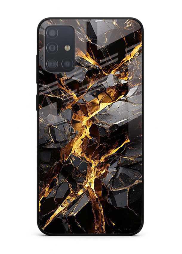 Blush Marble Waves Samsung A51 glass back cover with flowing blush marble texture