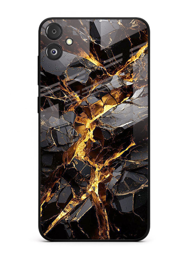 Blush Marble Waves Samsung F04 5G glass back cover with flowing blush marble texture
