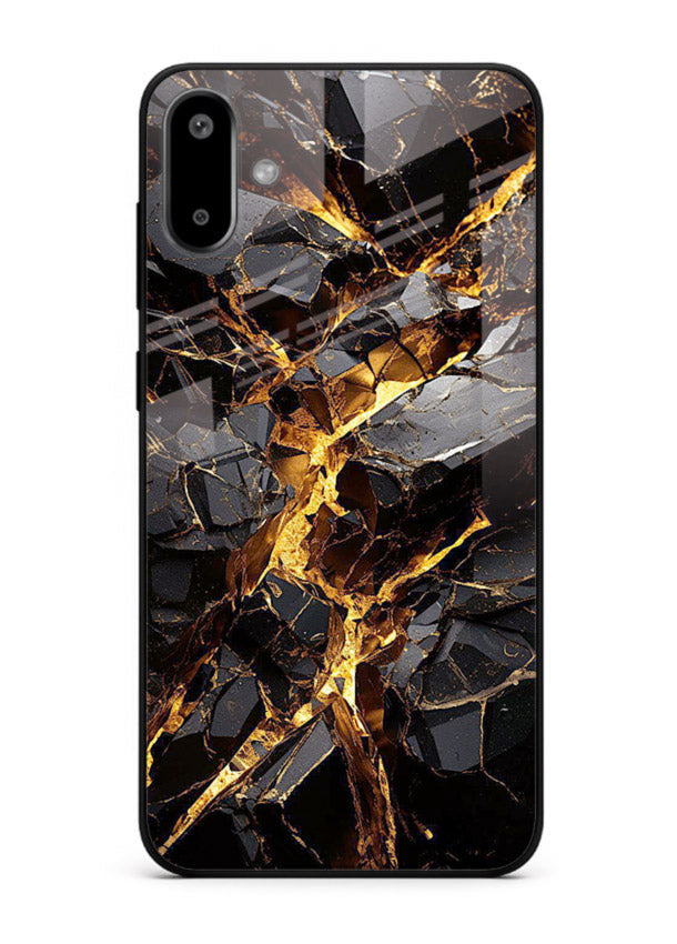 Blush Marble Waves Samsung F06 5G glass back cover with flowing blush marble texture
