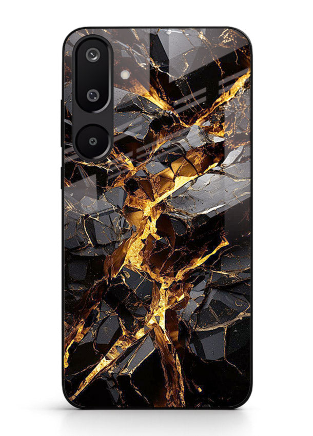 Blush Marble Waves Samsung M16 5G glass back cover with flowing blush marble texture