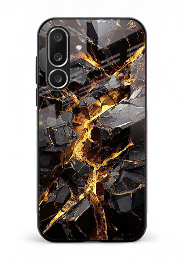 Blush Marble Waves Samsung M56 5G glass back cover with flowing blush marble texture