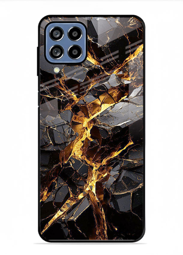 Blush Marble Waves Samsung A22 4G glass back cover with flowing blush marble texture