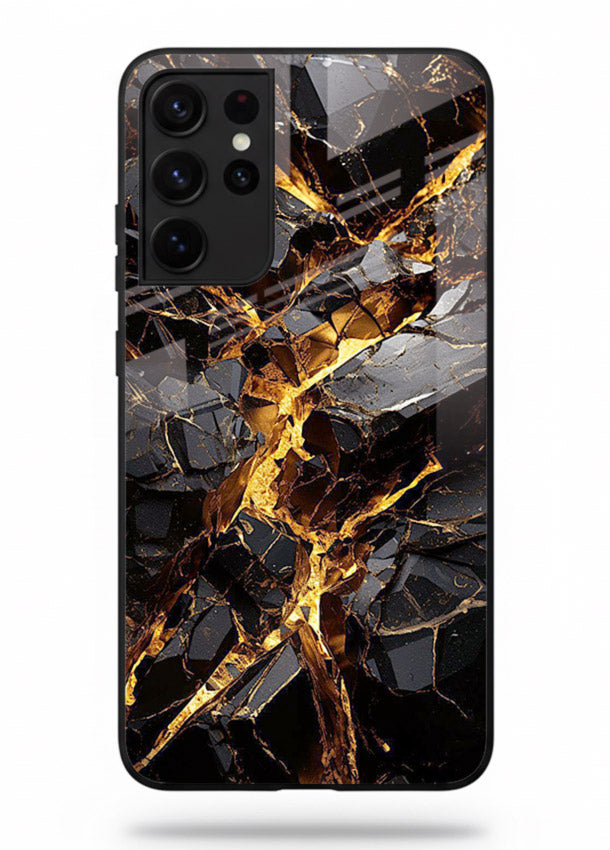 Blush Marble Waves Samsung S21 Ultra glass back cover with flowing blush marble texture