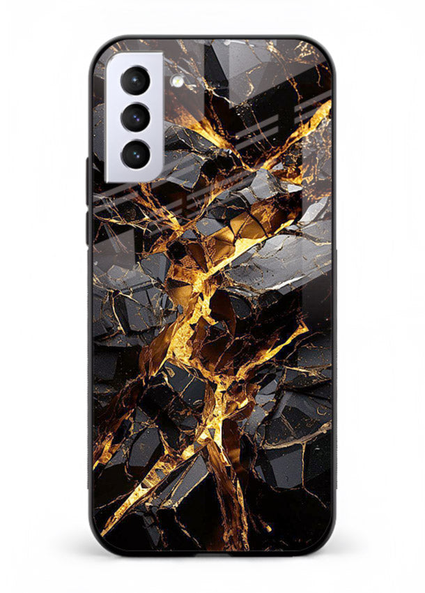 Blush Marble Waves Samsung S21 Plus glass back cover with flowing blush marble texture