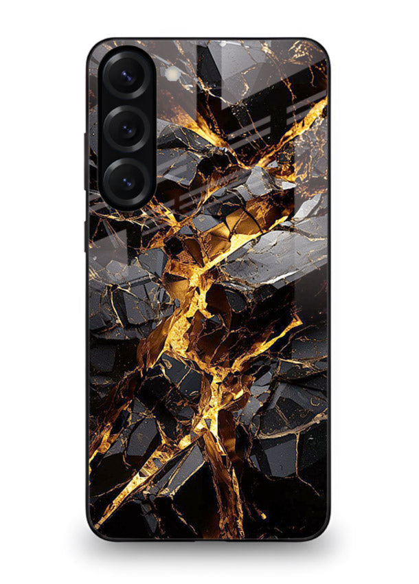 Blush Marble Waves Samsung S23 glass back cover with flowing blush marble texture