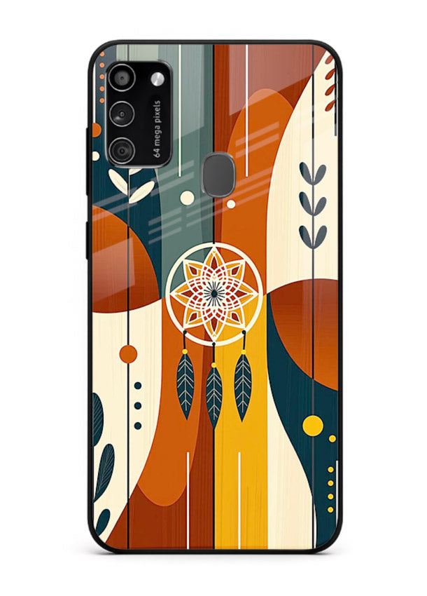 Boho Dreamcatcher Art boho dreamcatcher pattern Samsung M21 glass back cover