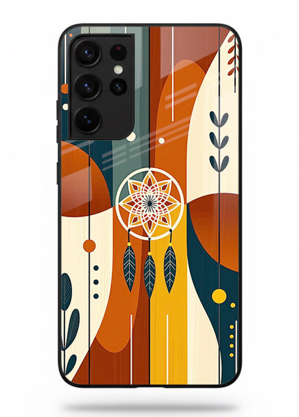 Boho Dreamcatcher Art boho dreamcatcher pattern Samsung S21 Ultra glass back cover