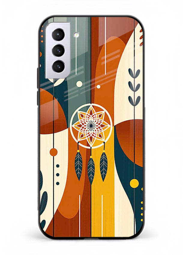 Boho Dreamcatcher Art boho dreamcatcher pattern Samsung S21 Plus glass back cover