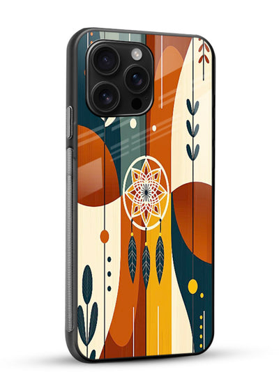 Boho Dreamcatcher Art boho dreamcatcher pattern glossy vibrant premium glass back cover - Angle Side
