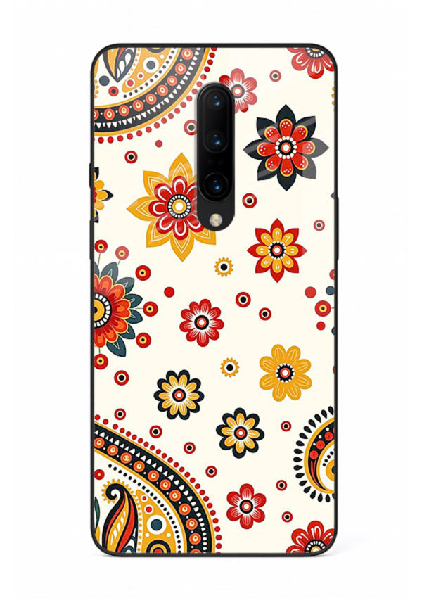 Boho Floral Mandala warm boho patterned OnePlus 8 glass back cover