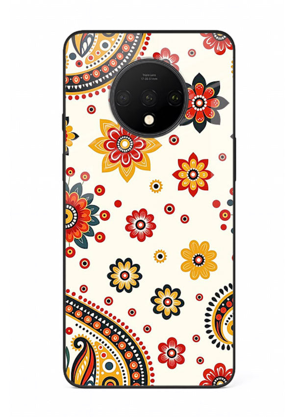Boho Floral Mandala warm boho patterned OnePlus 7T glass back cover