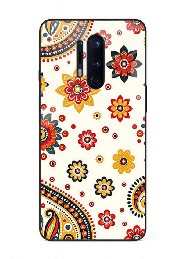 Boho Floral Mandala warm boho patterned OnePlus 8 Pro glass back cover