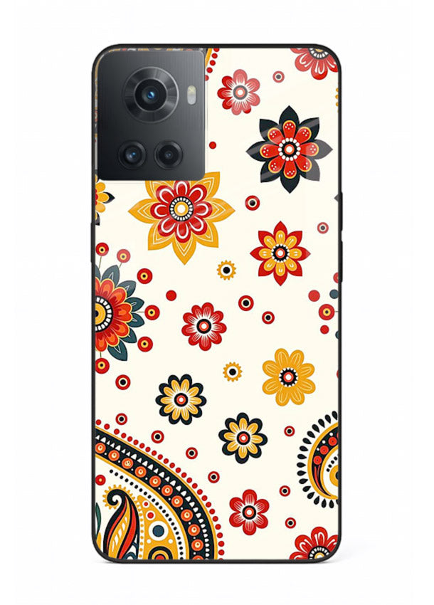 Boho Floral Mandala warm boho patterned OnePlus 10R glass back cover