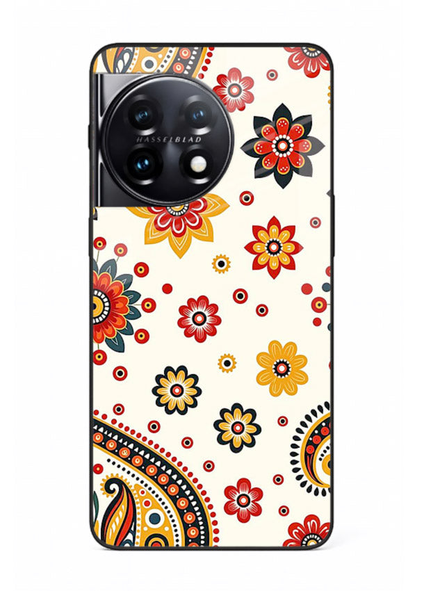 Boho Floral Mandala warm boho patterned OnePlus 11 glass back cover