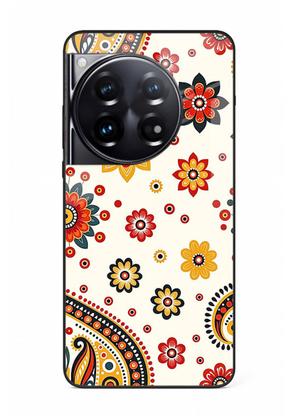 Boho Floral Mandala warm boho patterned OnePlus 12 glass back cover