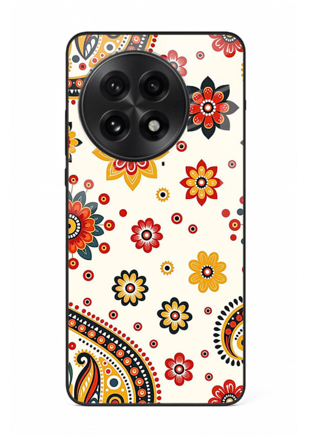 Boho Floral Mandala warm boho patterned OnePlus 13R glass back cover