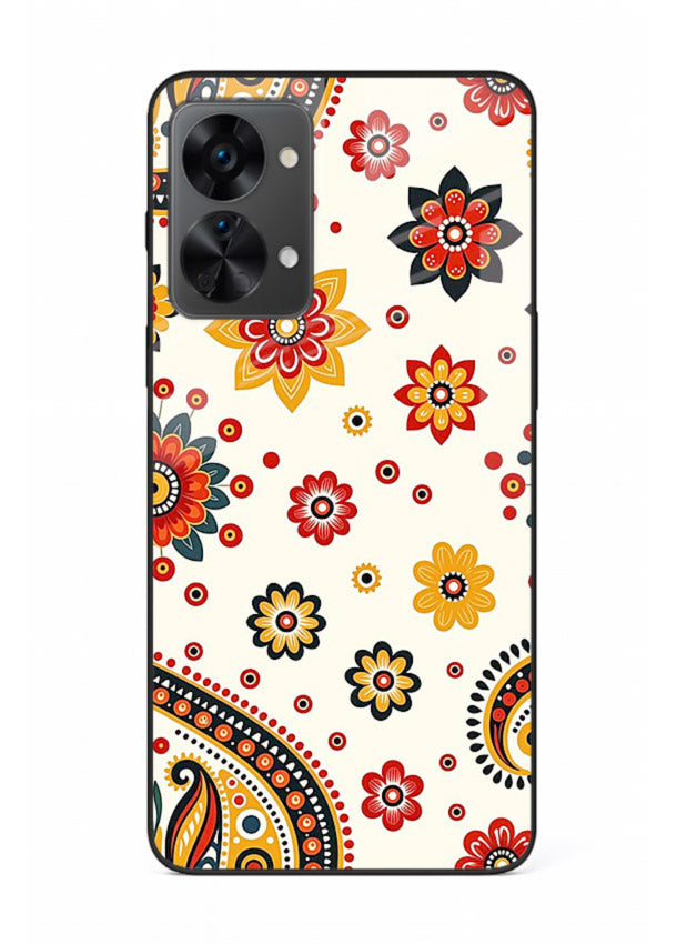 Boho Floral Mandala warm boho patterned OnePlus Nord 2T glass back cover
