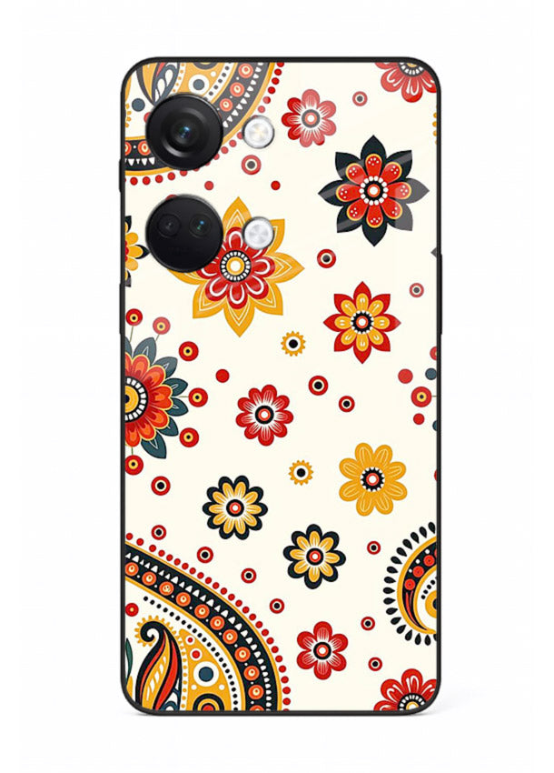 Boho Floral Mandala warm boho patterned OnePlus Nord 3 glass back cover