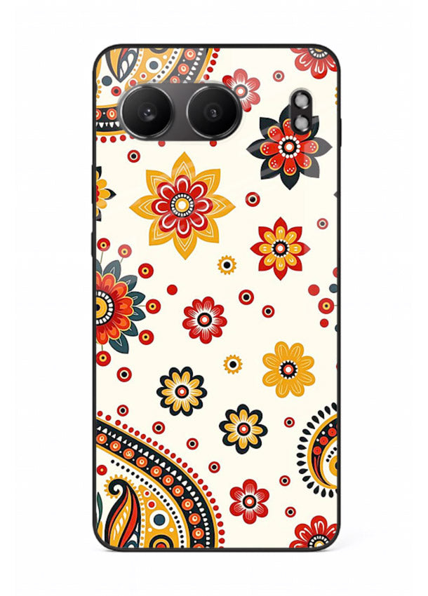 Boho Floral Mandala warm boho patterned OnePlus Nord 4 glass back cover
