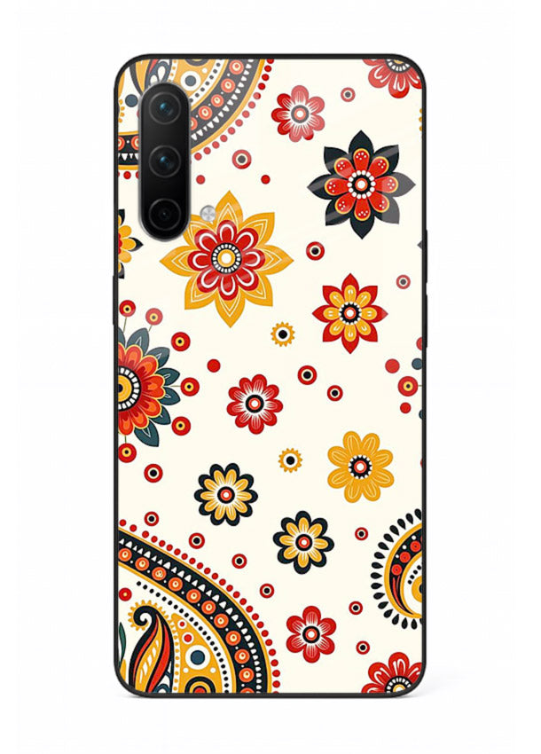 Boho Floral Mandala warm boho patterned OnePlus Nord CE 5G glass back cover