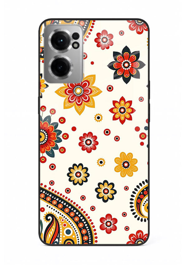 Boho Floral Mandala warm boho patterned OnePlus Nord CE2 5G glass back cover