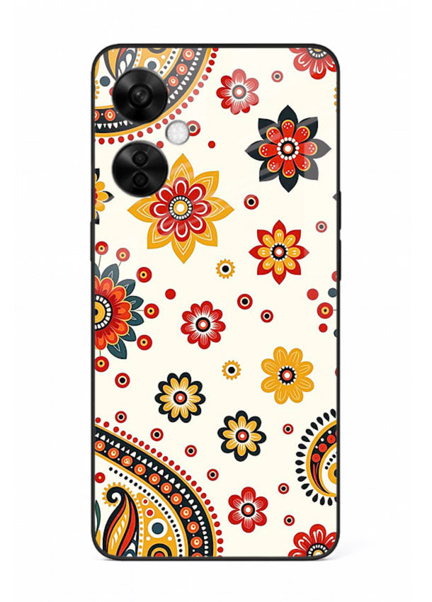 Boho Floral Mandala warm boho patterned OnePlus Nord CE3 Lite glass back cover