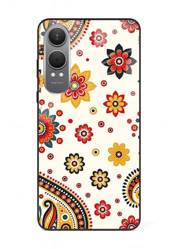 Boho Floral Mandala warm boho patterned OnePlus Nord CE4 Lite glass back cover