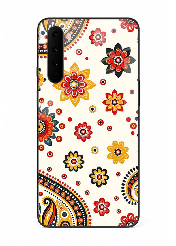 Boho Floral Mandala warm boho patterned OnePlus Nord glass back cover