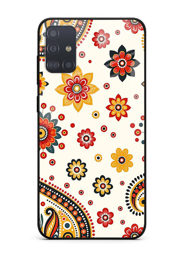 Boho Floral Mandala warm boho patterned Samsung A71 glass back cover