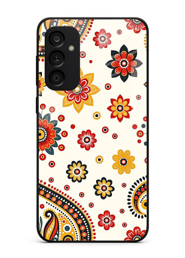 Boho Floral Mandala warm boho patterned Samsung M15 5G glass back cover