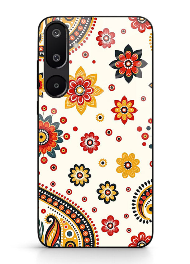 Boho Floral Mandala warm boho patterned Samsung M16 5G glass back cover