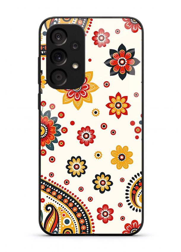 Boho Floral Mandala warm boho patterned Samsung A73 5G glass back cover