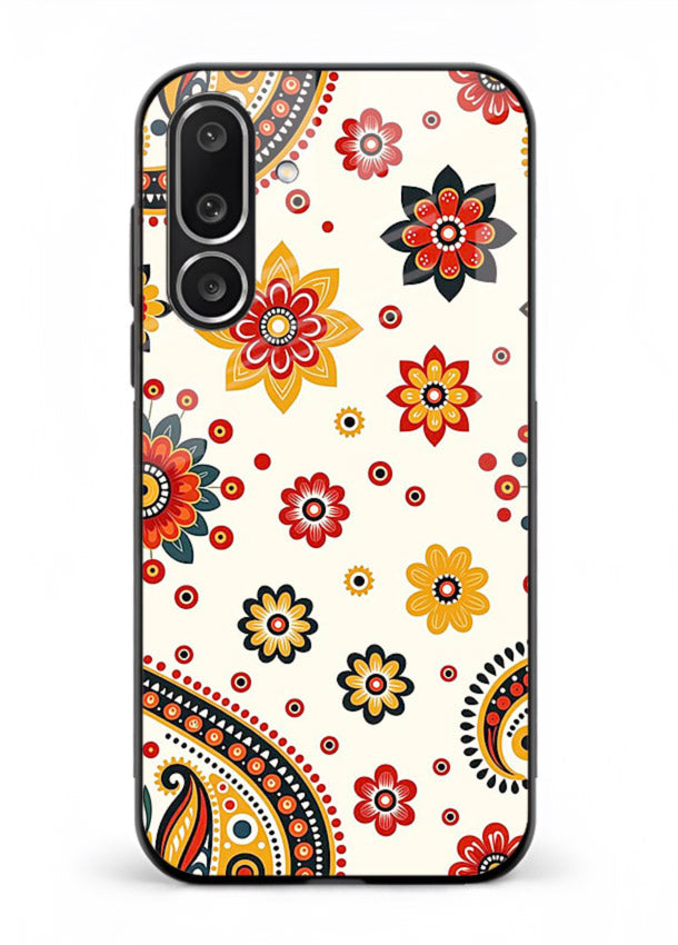 Boho Floral Mandala warm boho patterned Samsung M36 5G glass back cover