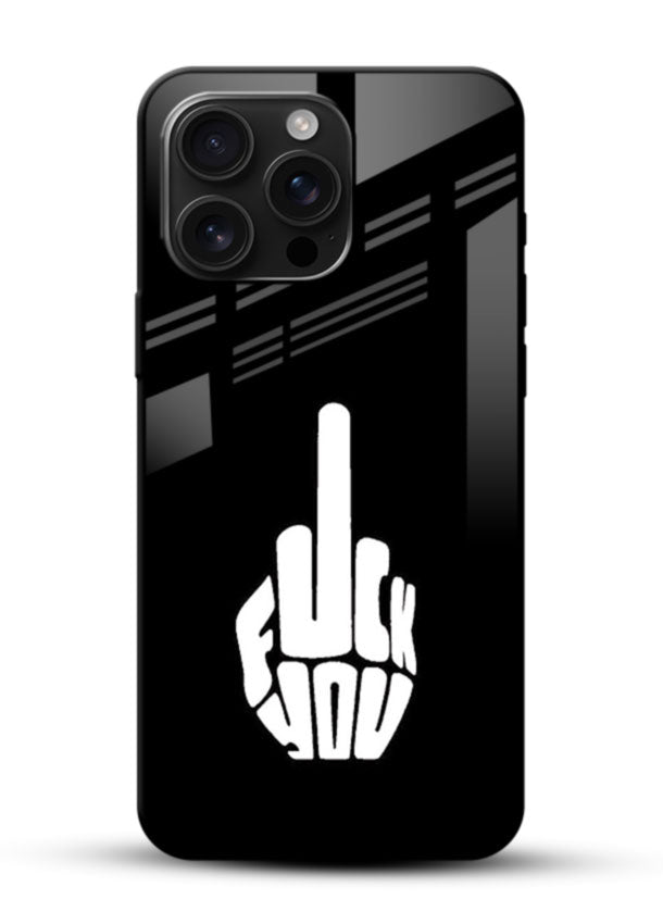 Bold Statement Text glass back cover with black background and bold typography design - 1