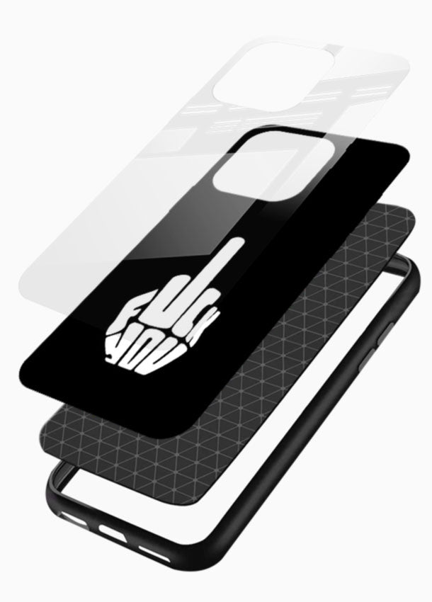 Bold Statement Text glass back cover with black background and bold typography design - 3