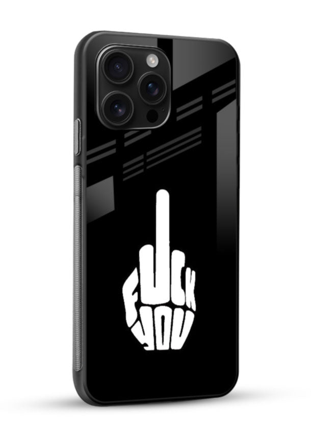Bold Statement Text glass back cover with black background and bold typography design - 2