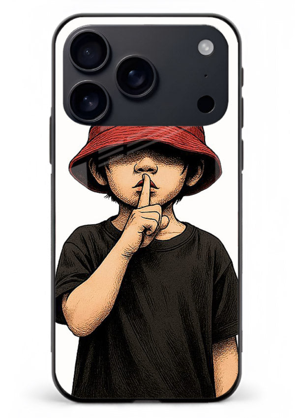 Boy With Bucket Hat aesthetic illustration iphone 18 pro max glass back cover