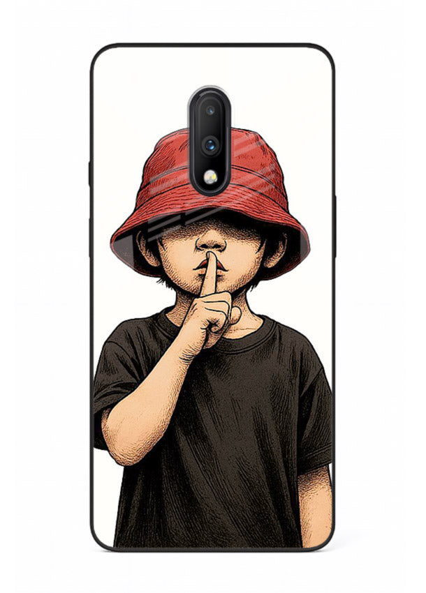 Boy With Bucket Hat aesthetic illustration OnePlus 7 glass back cover