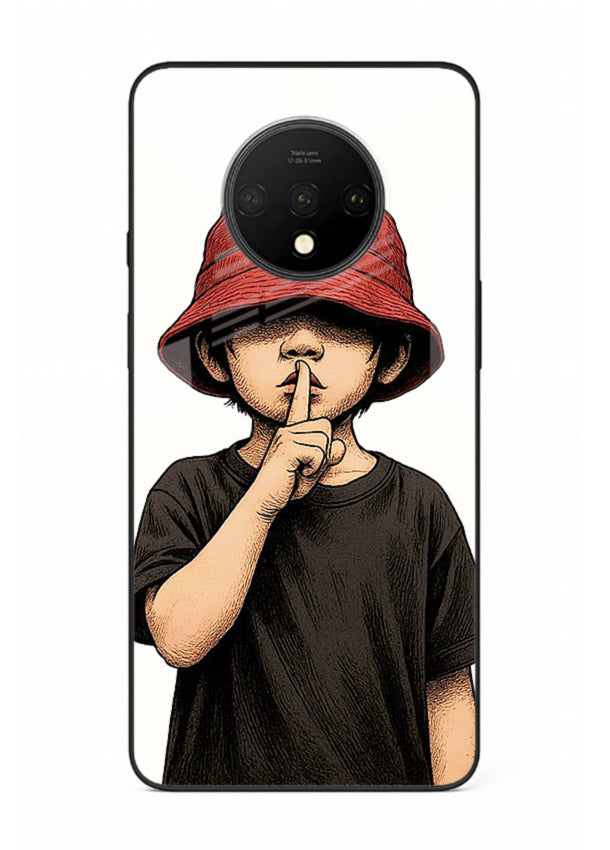 Boy With Bucket Hat aesthetic illustration OnePlus 7T glass back cover