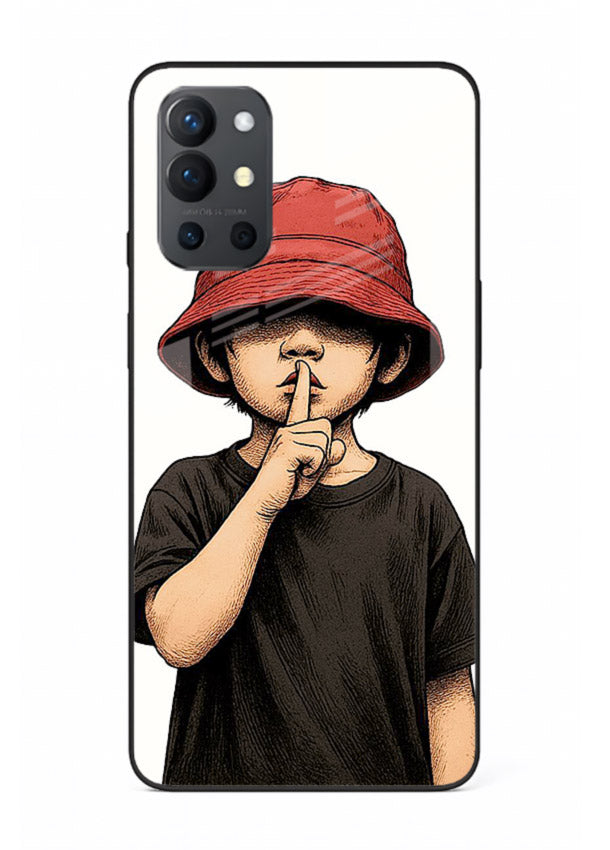 Boy With Bucket Hat aesthetic illustration OnePlus 9R glass back cover