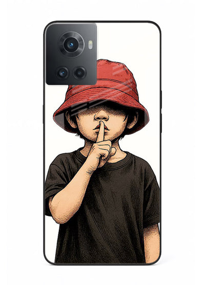 Boy With Bucket Hat aesthetic illustration OnePlus 10R glass back cover
